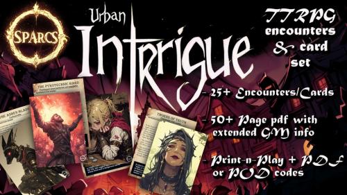 SPARCS: Urban Intrigue - TTRPG encounter Card Set & 6x9 Book