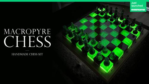 Macropyre Chess: handmade chess set