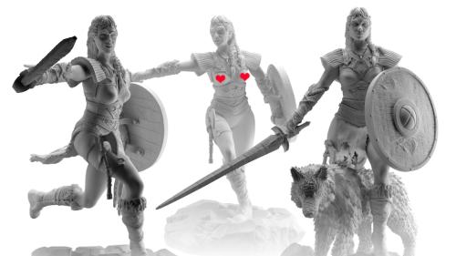 NEVANNA: EPIC BARBARIAN WOMAN (HIGH QUALITY STL FILES) MINIS