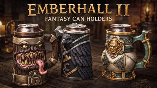 Emberhall II: 3D Printable Fantasy Can Holders