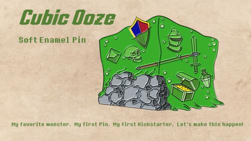 Cubic ooze soft enamel pin