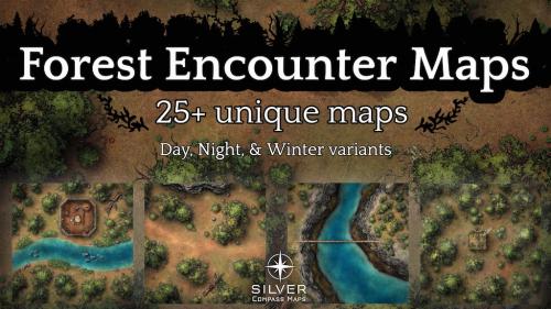 25+ Forest Encounter Battlemaps (D&D, Pathfinder, OSR)