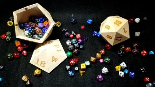 2019 RPG D&D D20 Dice Storage Case-Holds a Full Pound O Dice