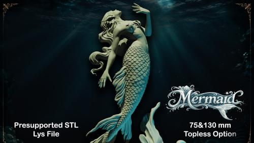 Mermaid - Fantasy Female Figure STL