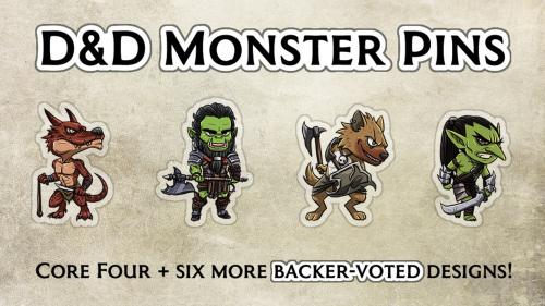 Adorably Deadly D&D Monster Pin Badges