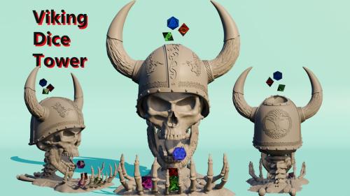 Viking Skull Helmet Dice Tower