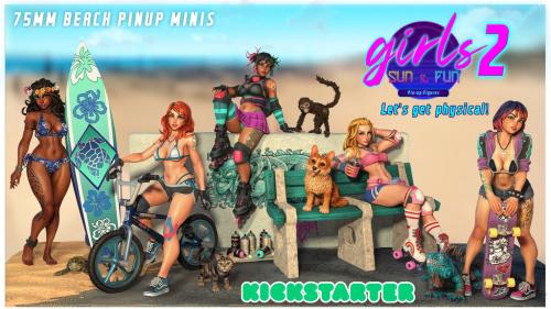 Girls, Sun, and Fun 2 - Physical and STL PinUp Figures