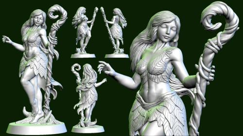 Liora the Forest Enchantress – STL Miniature & Statue