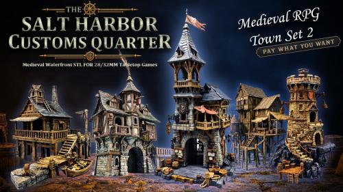 The Salt Harbor Customs Quarter - Medieval RPG Town Set 2