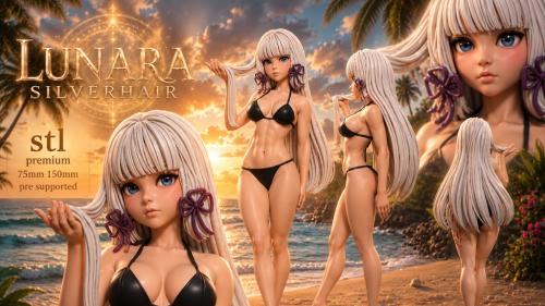 Lunara Silverhair — Premium Fantasy STL