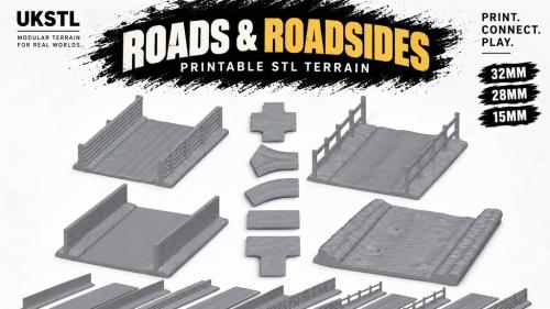 Roads & Roadsides – Modular Printable Roads, Fences & Walls