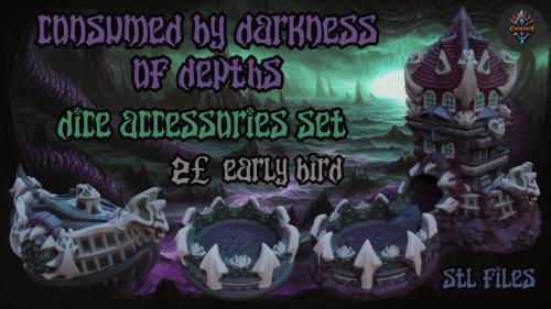 Consumed by Darkness of Depths - Dice Accessories Set - STL