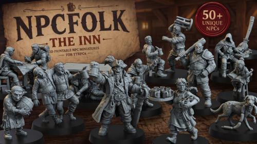 NPCFolk: The Inn - 3D Printable NPC Miniatures for TTRPGs