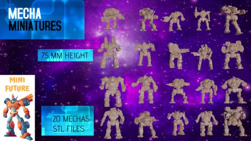 Mecha Miniatures: 75 mm for 3D printing (Canceled)