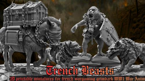 Trench Beasts: 3D Printable WWI War Animals - STL Minis