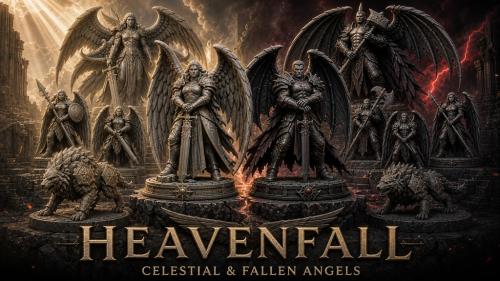 Heavenfall: Light & Dark Angel Warriors – FDM-Friendly STLs