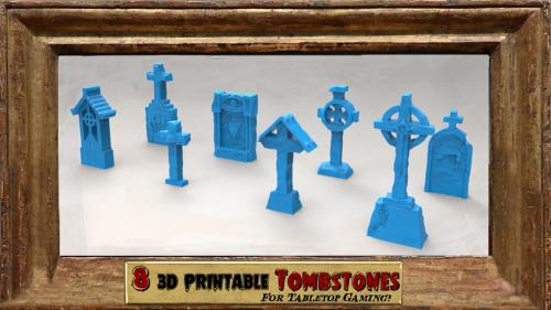 3d Printable Tombstones Tabletop Gaming 28/32mm 15 days! STL