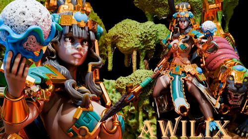 Moon Goddess Awilix - 3D Printable Models
