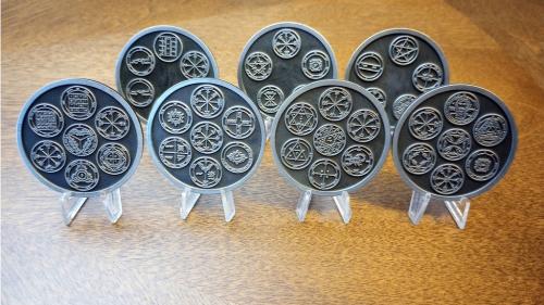 Large 2 inch Display coins - King Solomons Planetary Seals