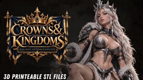 CROWNS & KINGDOMS: Vol1 - 3D Printable Female Miniatures