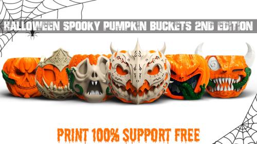 Halloween Spooky Pumpkin Buckets 2nd Edition - 3D STL Files