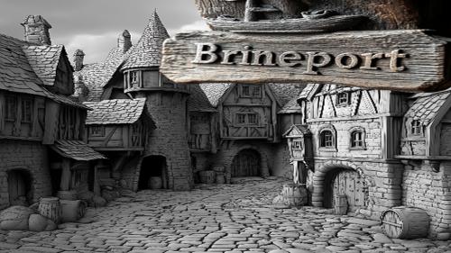 Brineport: A Medieval Fantasy City Complete for 3D Print