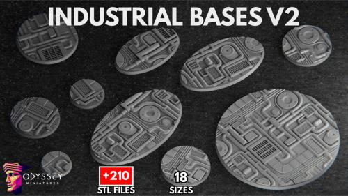 Industrial Bases V2 – 3D Printable STL Bases for Wargaming