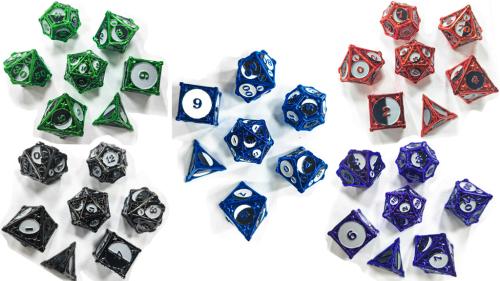 Moon Phase Hollow Metal Dice