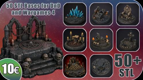 50 STL Bases for DnD and Wargames 4