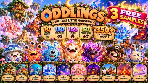 ODDLINGS: 350 Cute Monsters, Homes & Scenery STLs