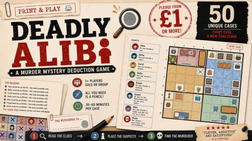 Deadly Alibi: A Print & Play Murder Mystery Deduction Game
