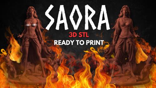 Saora - The Fire Lord - Pre-supported STL - 170mm & 32mm
