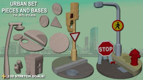 Urban Set Pieces and Bases .STL Files for 3D printing