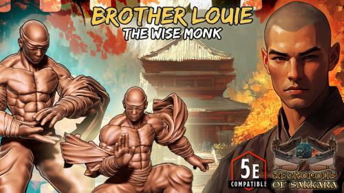 Brother Louie- 3d printable DnD 5e compatible monk miniature
