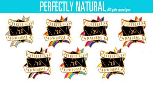 Perfectly Natural D20 Pride Pins