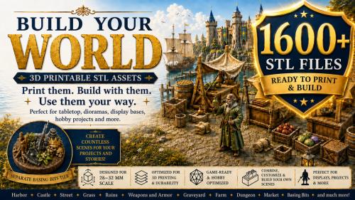 Fantasy World Builder – 1600+ 3D Printable STL Assets