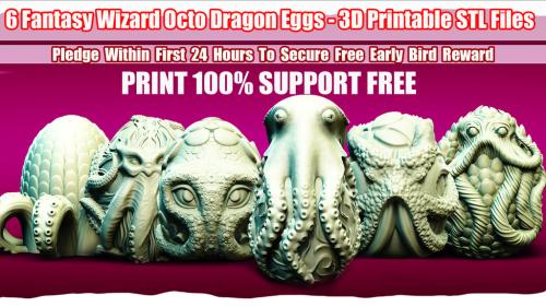 Fantasy Wizard Octo Dragon Eggs - 3D Printable STL Files