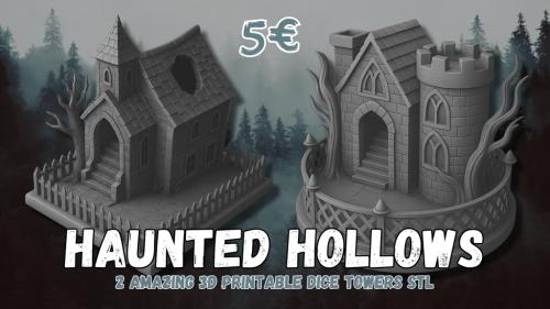 Haunted Hollows:3D Printable Dice Tower Set STL Dnd Tabletop