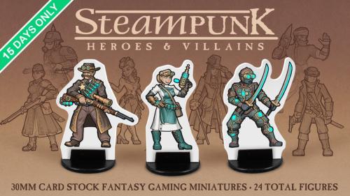 Steampunk 30mm Card Stock Science-Fantasy Gaming Miniatures