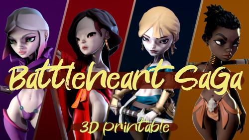 Female Miniatures for 3D Printing - "Battleheart Saga"