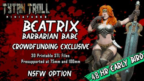 Beatrix Barbarian Pin-Up - STLs for 3D Printing