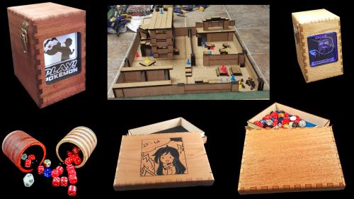 Hardwood Gaming Accessories/Terrain/Dice Trays/Deck Boxes