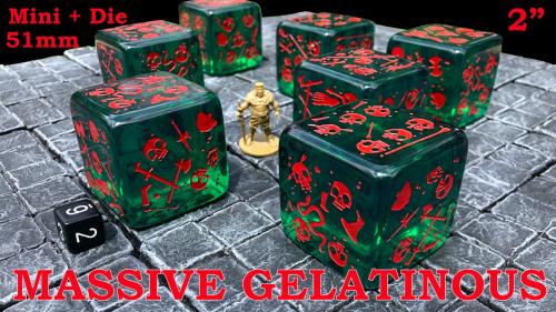 Massive Gelatinous Cube - 51mm Mini and Die - Six-Sided Die