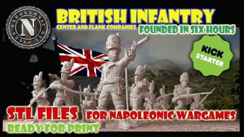 British infantry center and flank companies