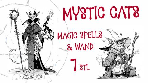 Mystic Cats with Magic Spells & Wand