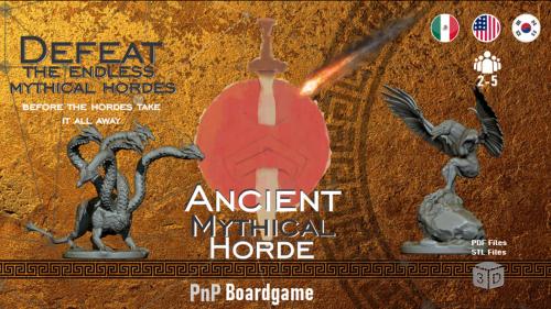 Ancient Mythical Horde Stl & Pdf File Ready Boardgame. PnP