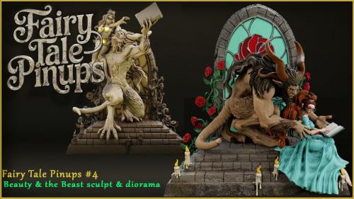 Fairy Tale Pinups #4 Beauty & the Beast STL Sculpt