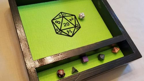 Bespoke Dice Rolling Trays by EmbroiderWood