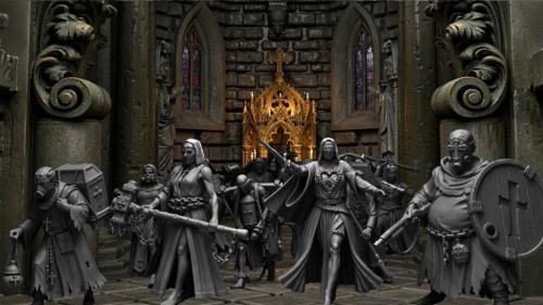 Trench Monastery, Catacombs & Monk Warband: 3D Printable STL