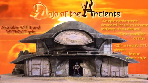 Dojo of the Ancients: Tabletop Building (w/ Grid Option)